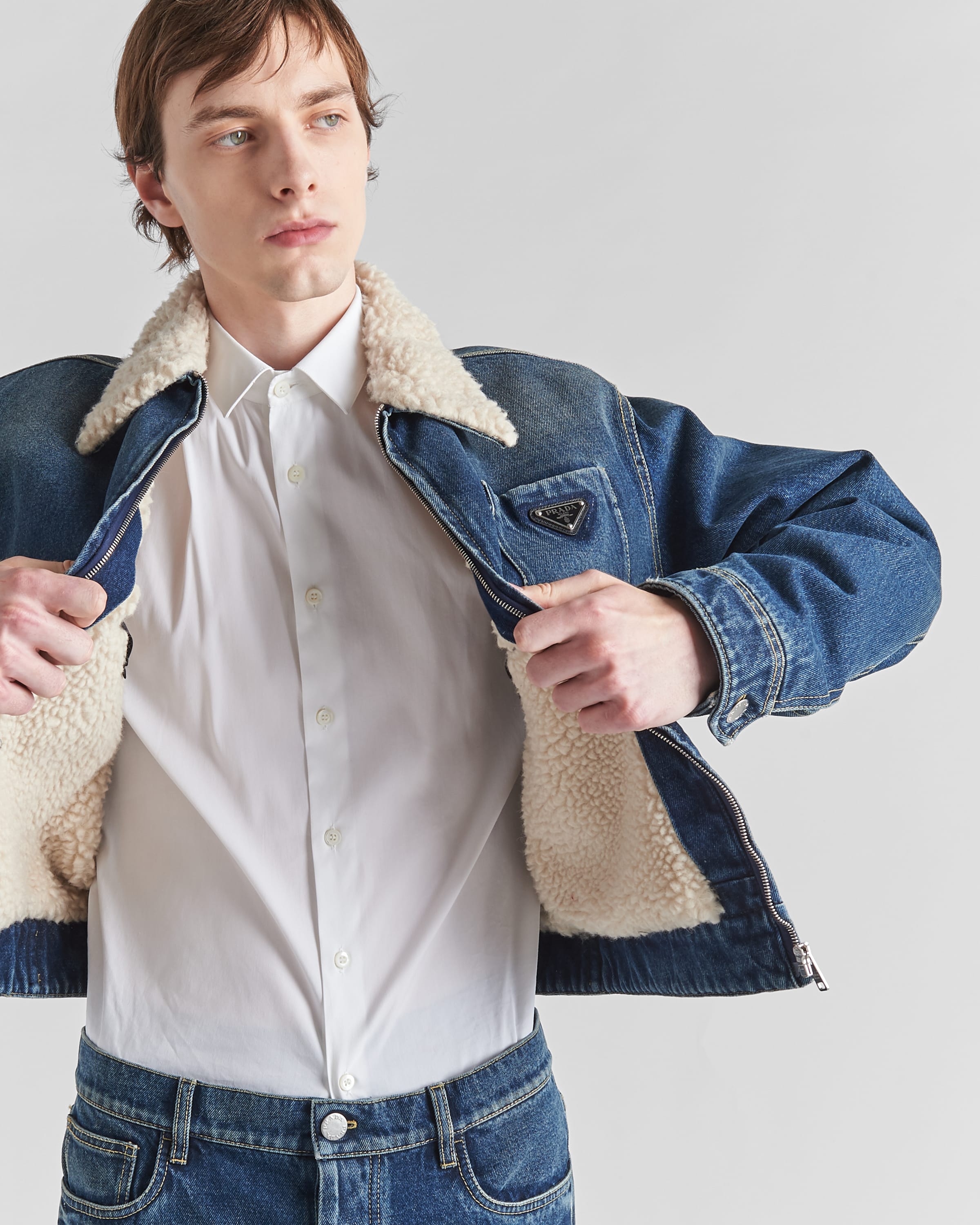 Padded denim jacket mens clearance