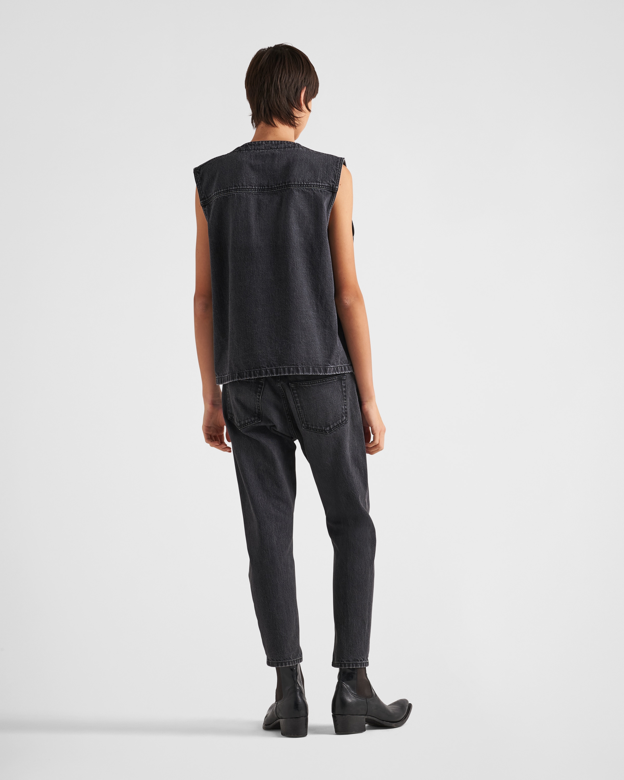Black blue outlet jean vest