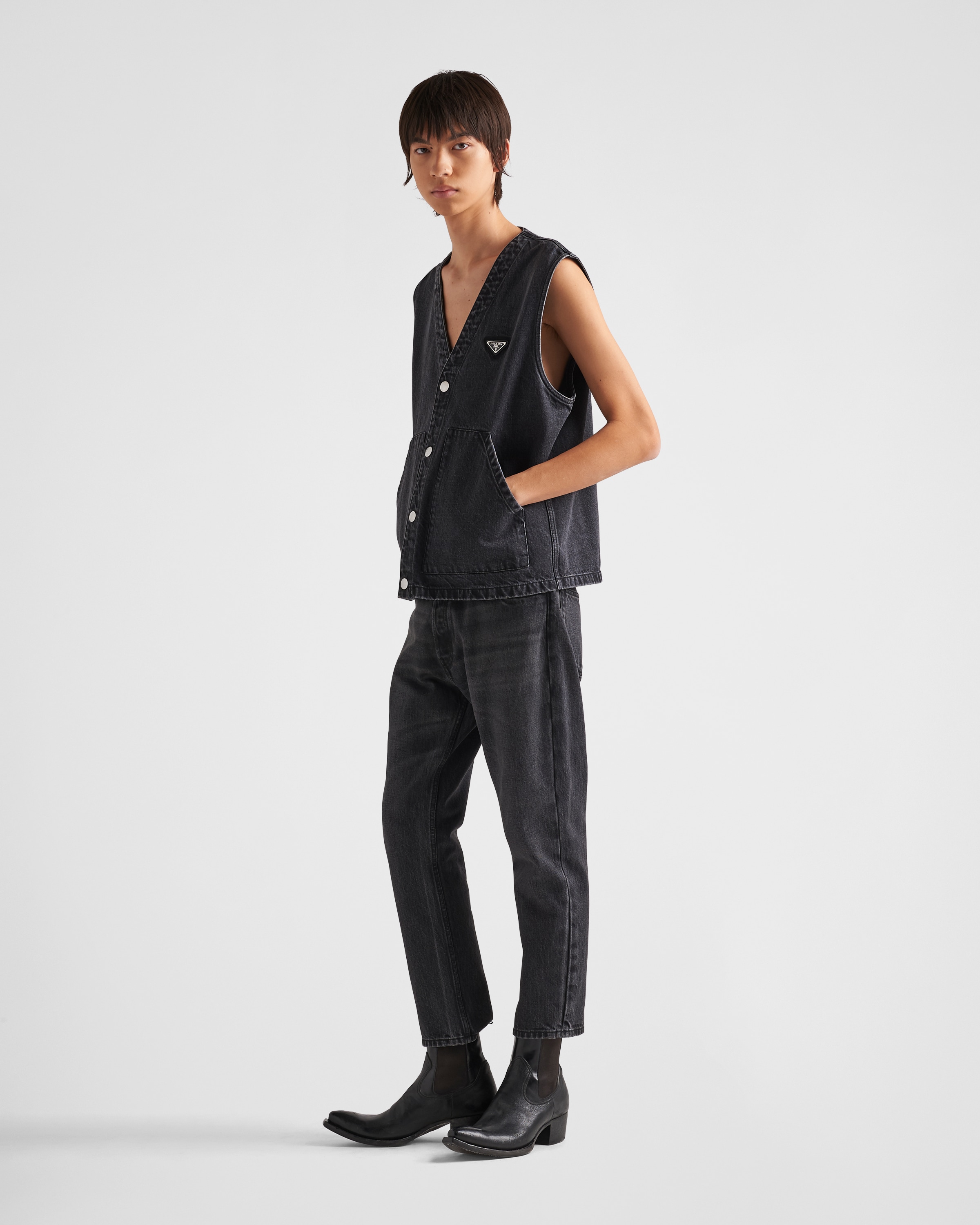 Black Denim Vest PRADA