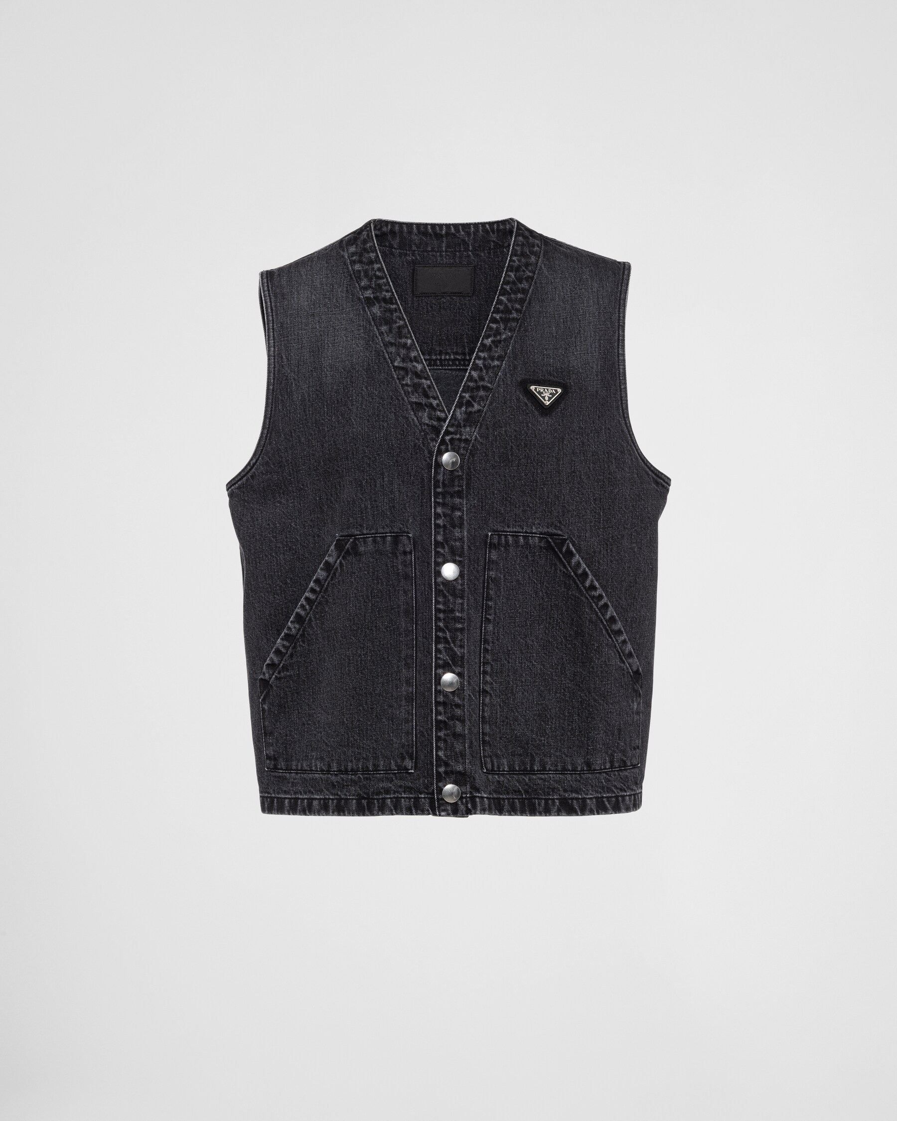 Prada 25 Cat Ear Tube Top Vest Black Cotton
