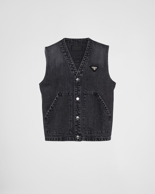 Prada Gilet sans manches en denim 1