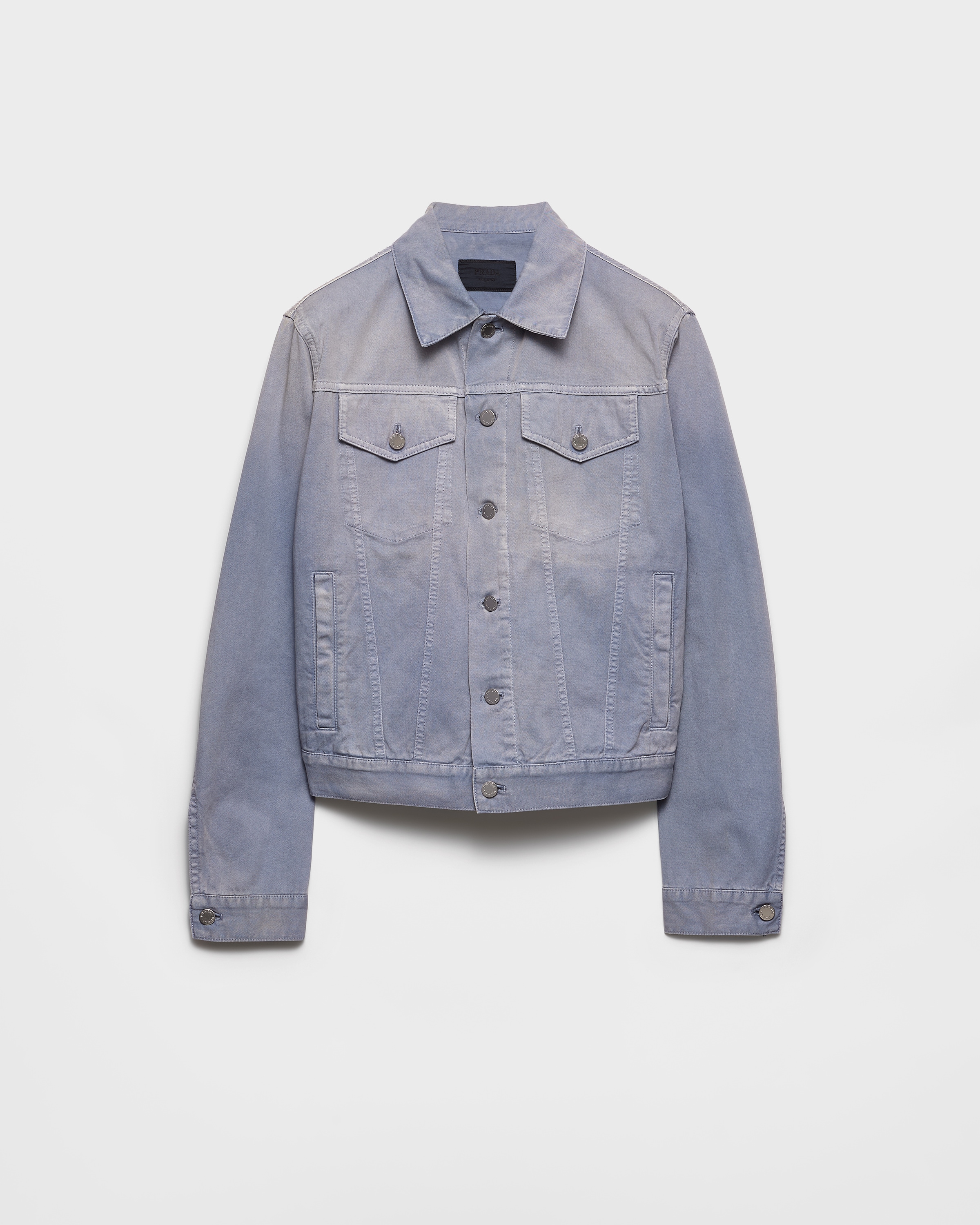 Blue Gray Gabardine Blouson Jacket | PRADA