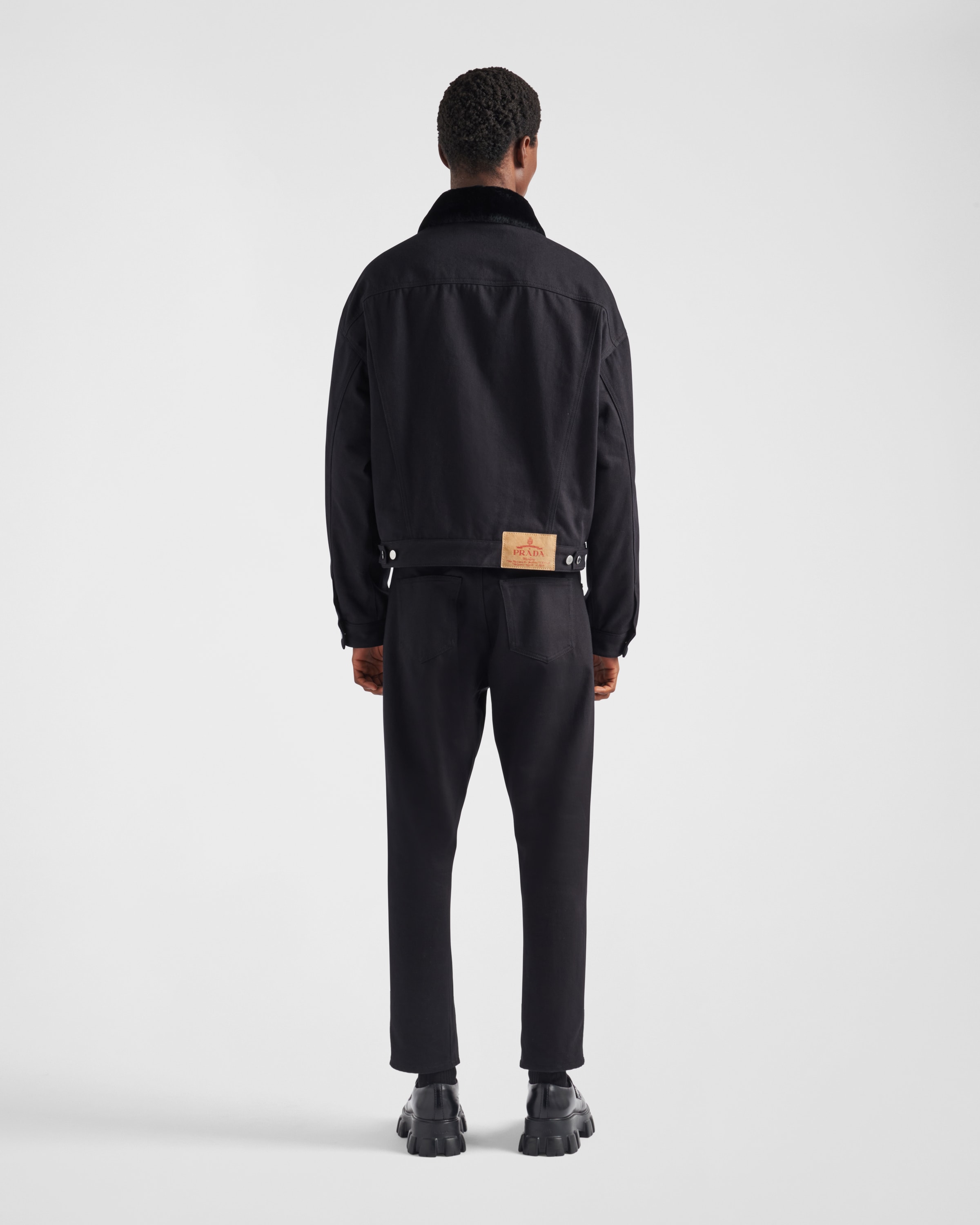 ブラック パデッド ブルデニム ブルゾンジャケット | PRADA