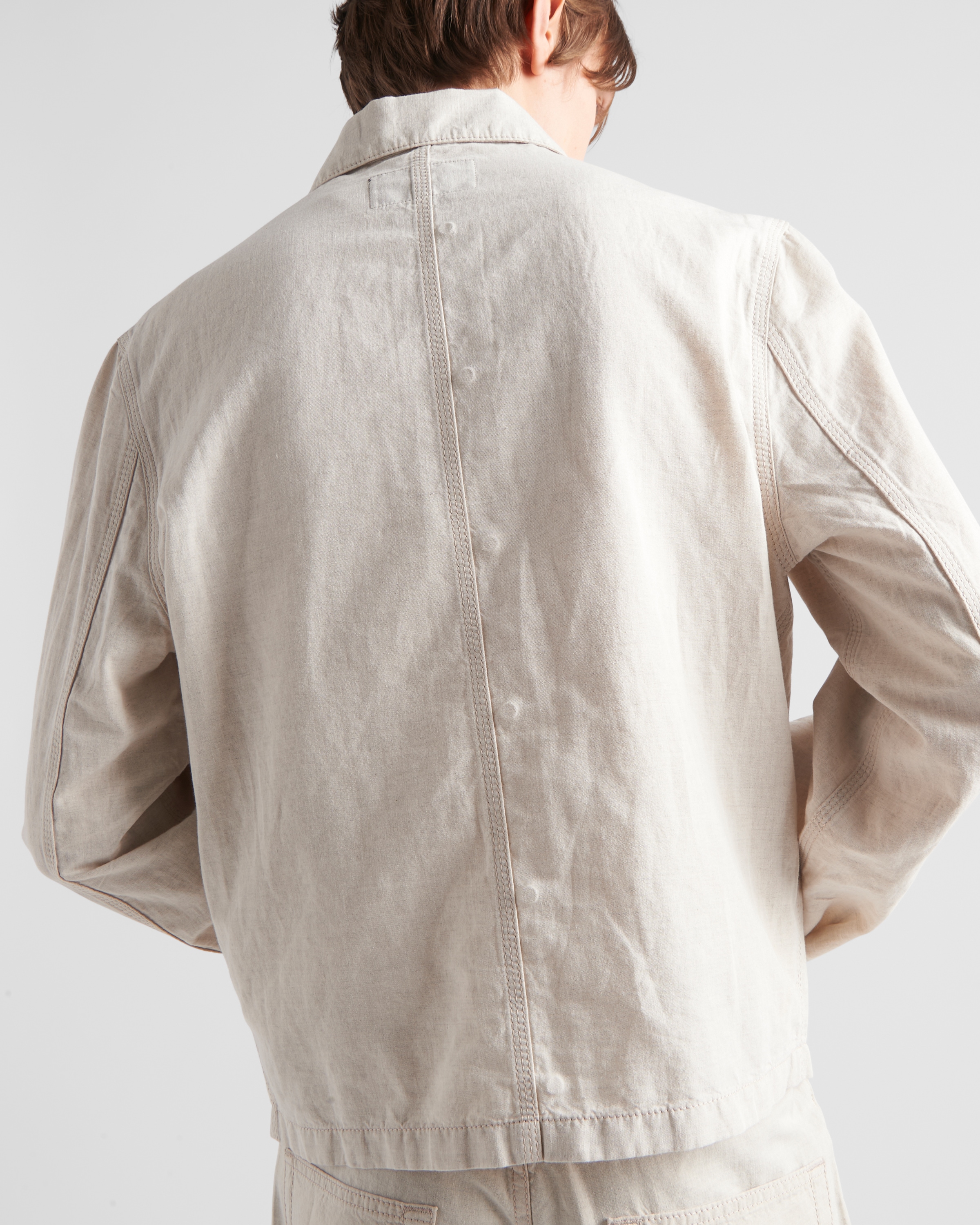 Natural Chambray blouson jacket | PRADA
