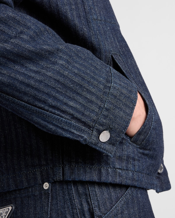 Blousonjacke aus Chevron-Denim Blousonjacke aus Chevron-Denim