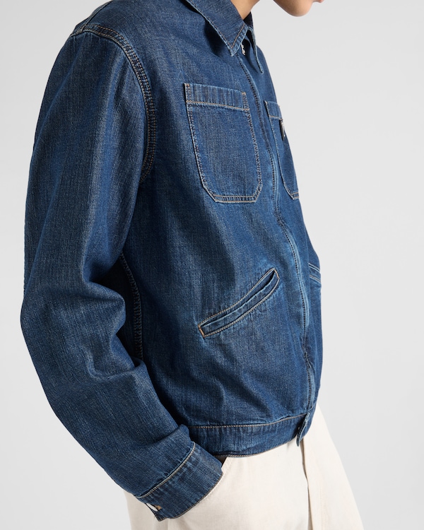 Veste zippée légère en denim  Veste zippée légère en denim