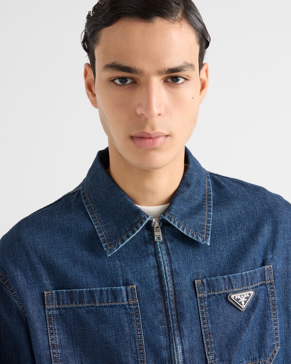 Veste zippée légère en denim  Veste zippée légère en denim