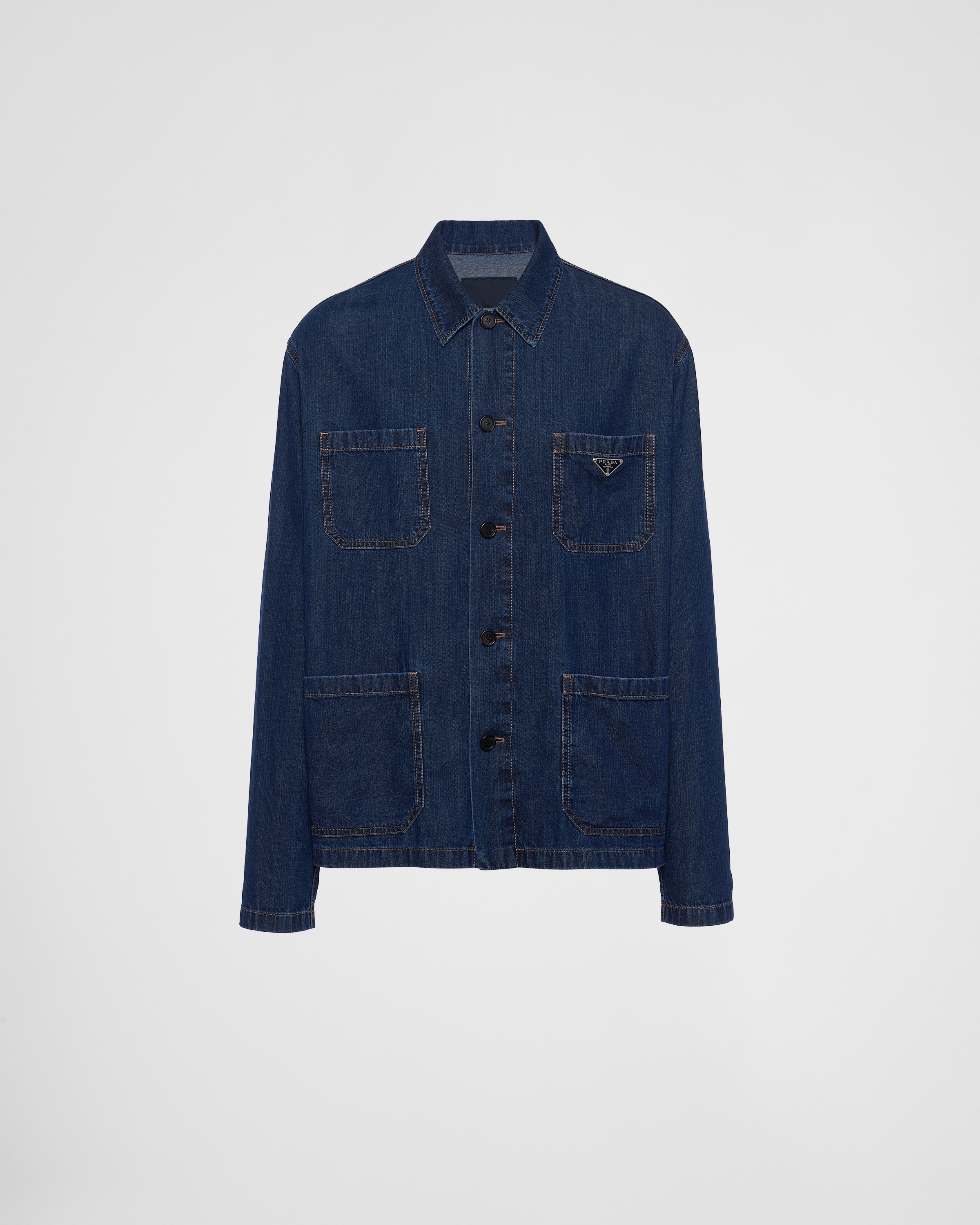 Navy Light denim blouson jacket | PRADA