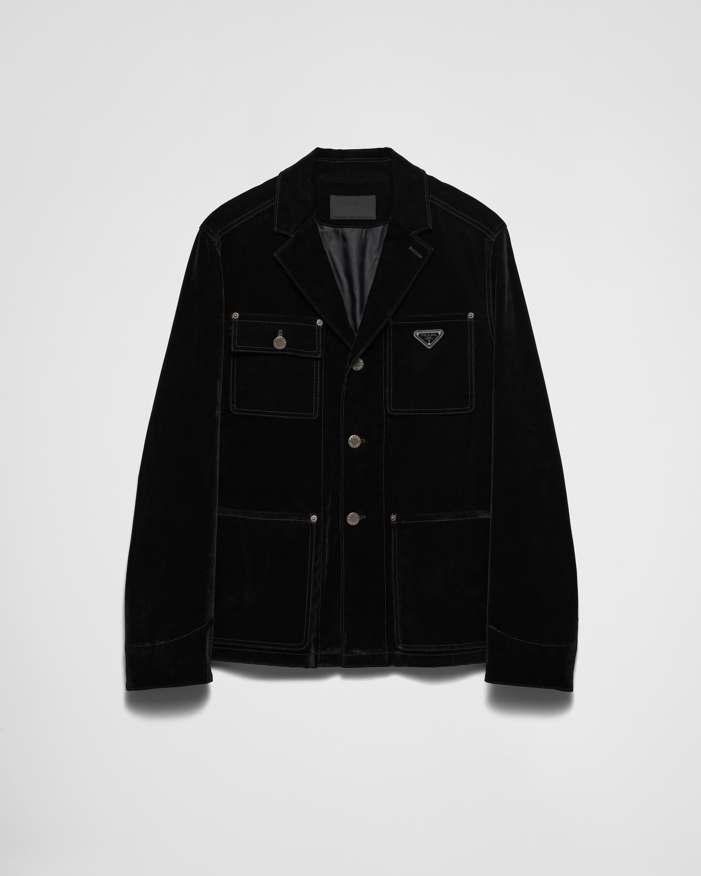 Black Blouson in velvet denim | PRADA