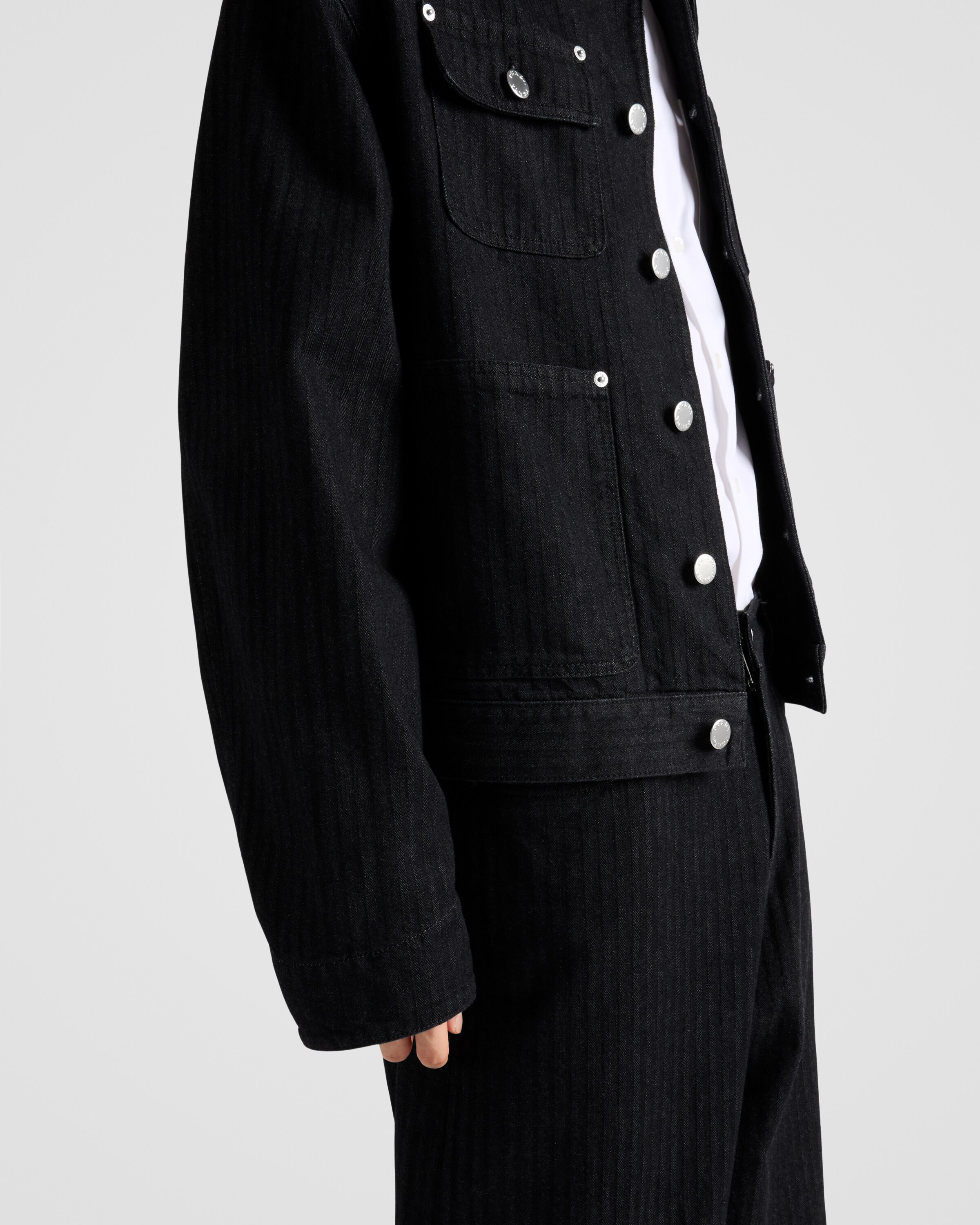 ブラック シェブロンデニム ブルゾンジャケット | PRADA