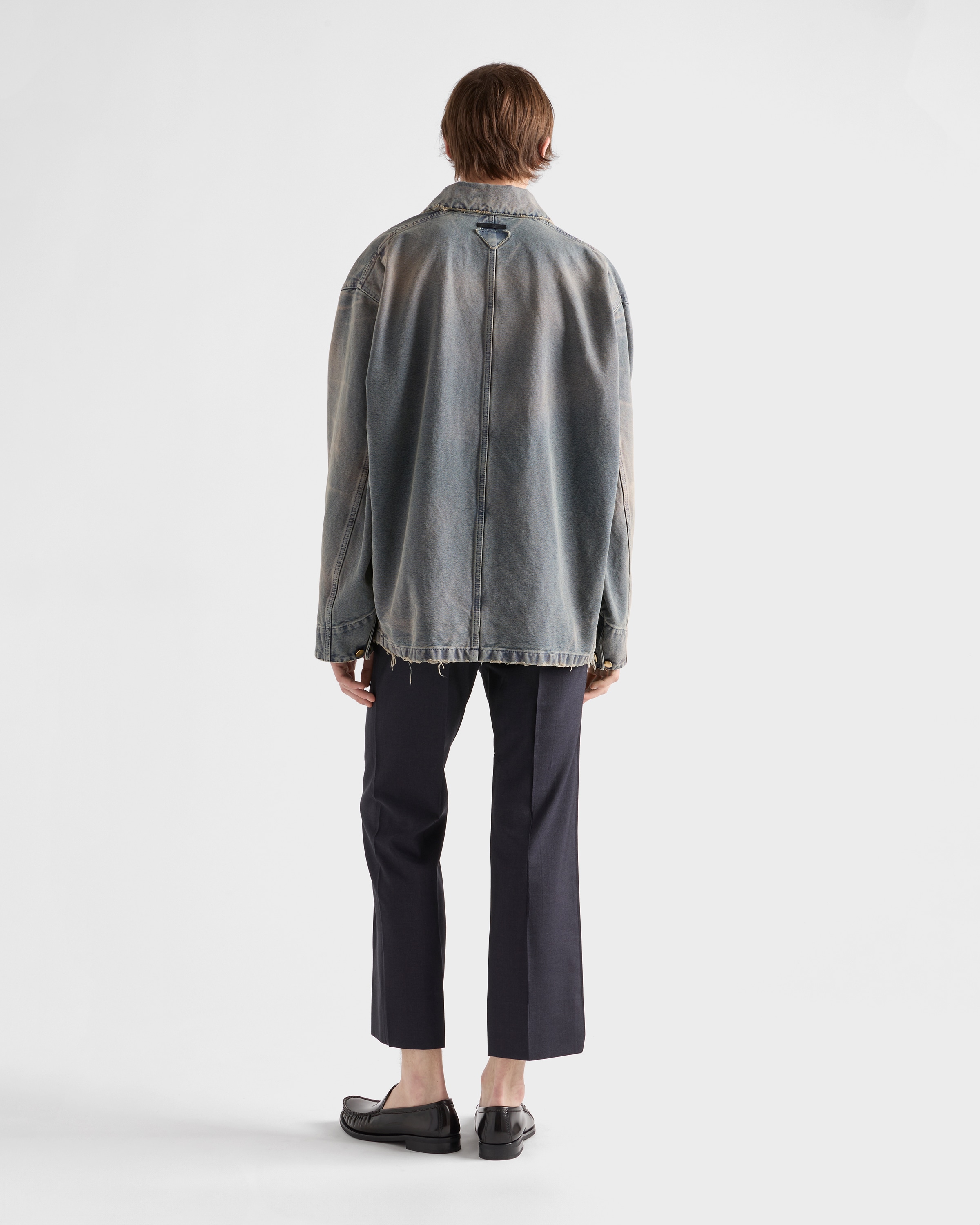 美品◆PRADA◆ダブルブレストウールジャケットダークグレー◆C-TK8925 PRADA】プラダ ダブルブレストウールジャケット (PRADA
