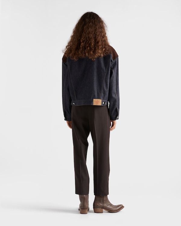 Denim and suede blouson jacket Denim and suede blouson jacket