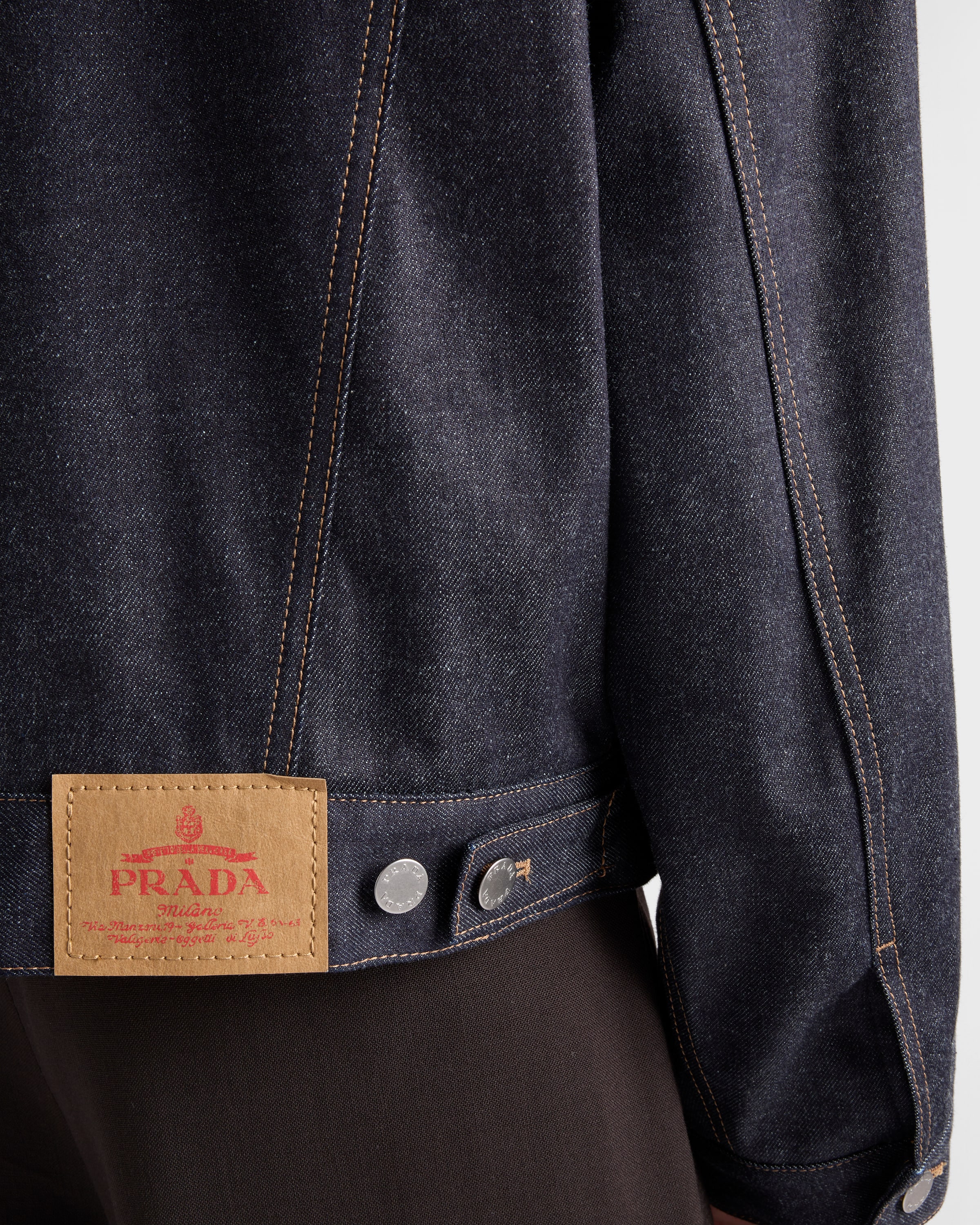 Denim and suede blouson jacket