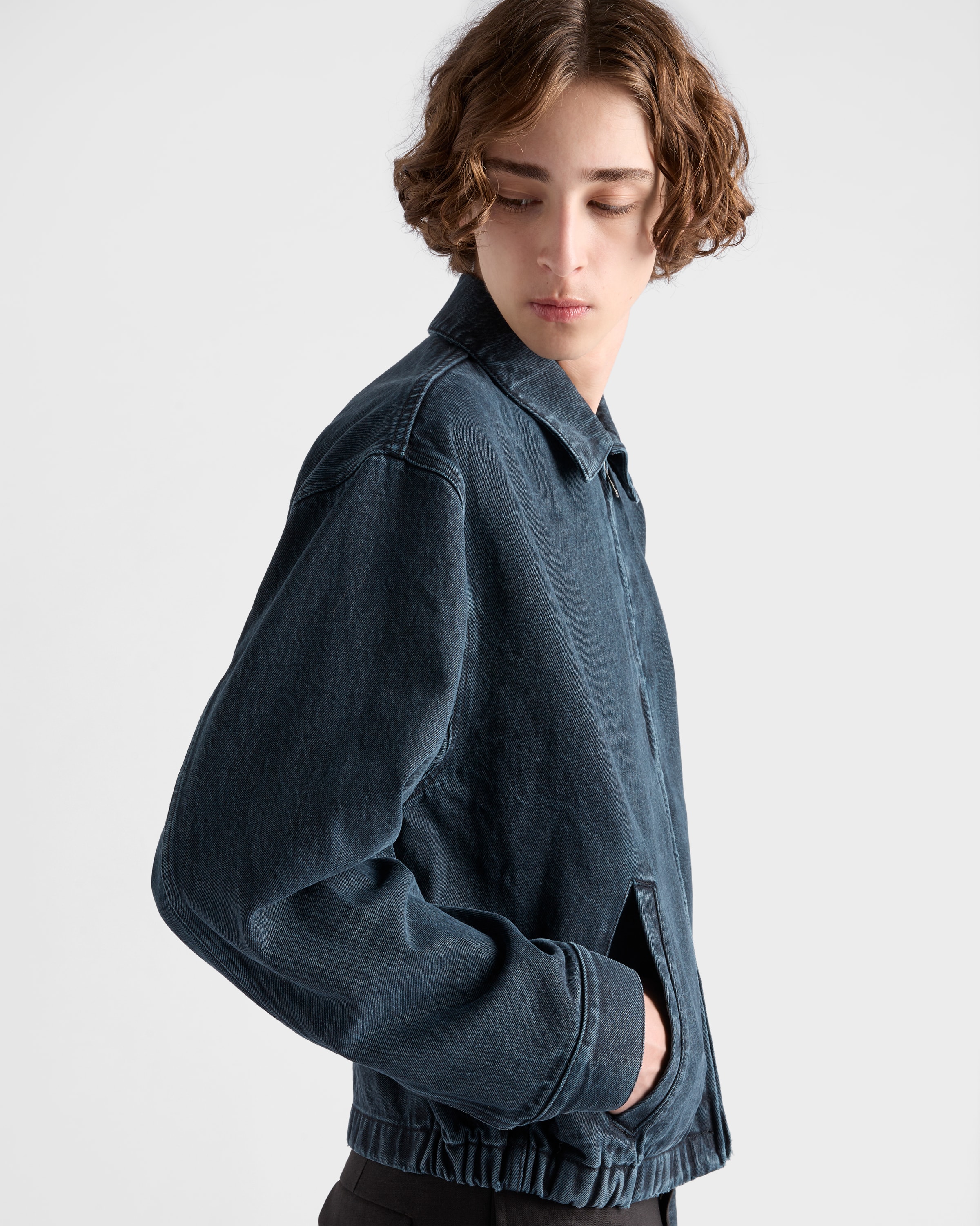 PRADA セール★ 1E933N Prada Worn Bull Denim S/S Shirt | GEC068_15E0_F0ABR_S_212