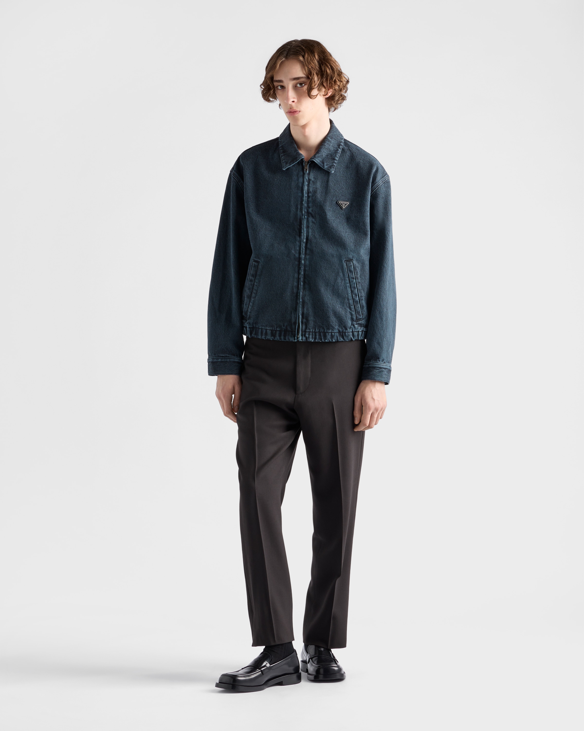Obsidian Denim blouson jacket | PRADA