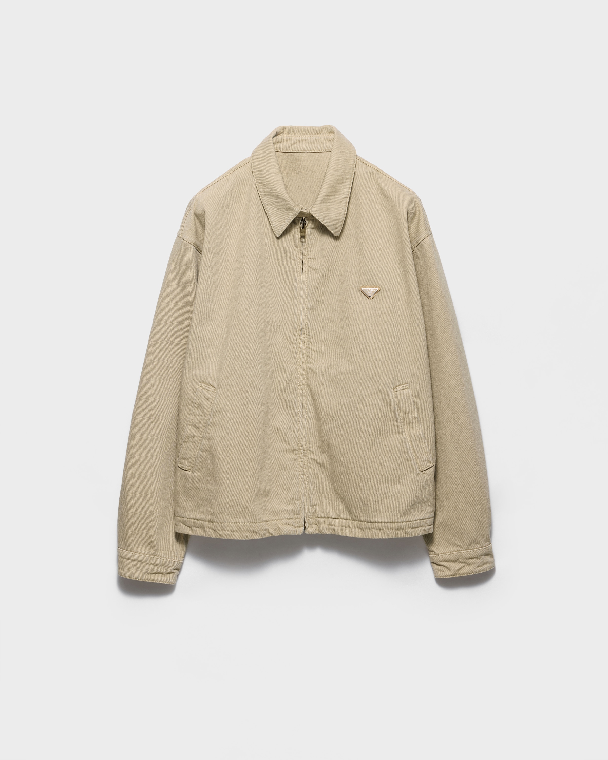 Prada Old Denim Blouson Jacket, Man, Sand, Size 48