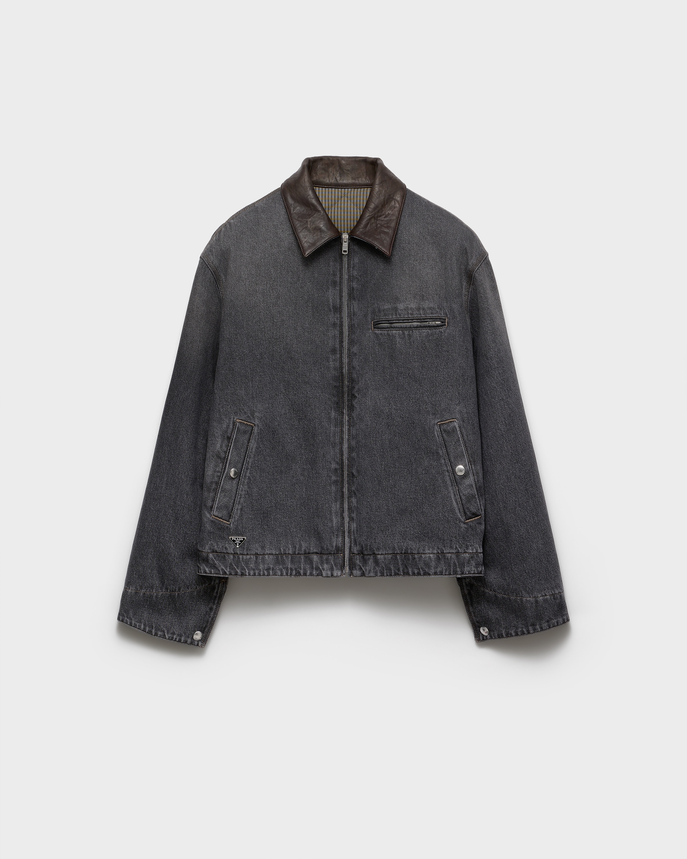 Black Black Denim Blouson Jacket | PRADA