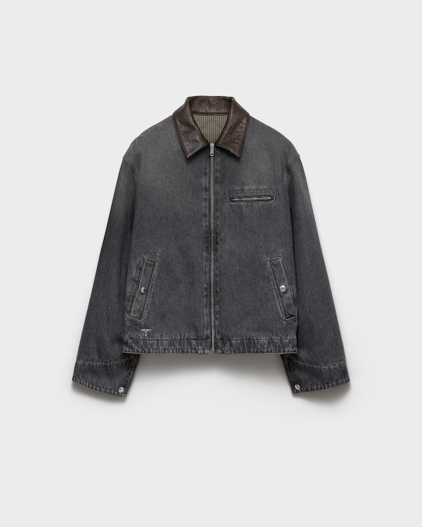 Black denim blouson jacket - Black Black denim blouson jacket - Black