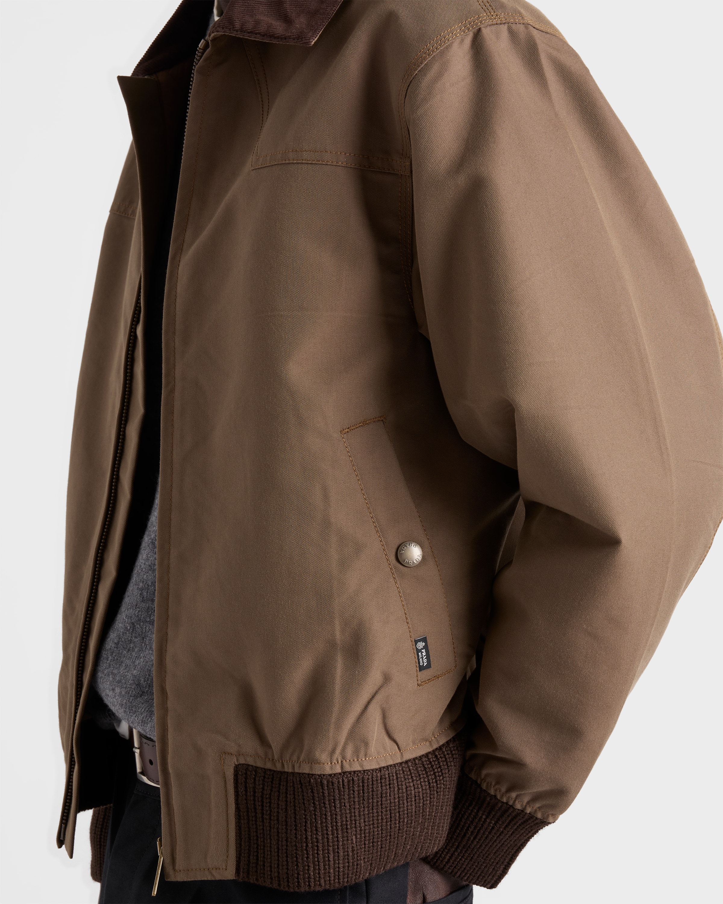 Brown Denim Blouson Jacket | PRADA - United States