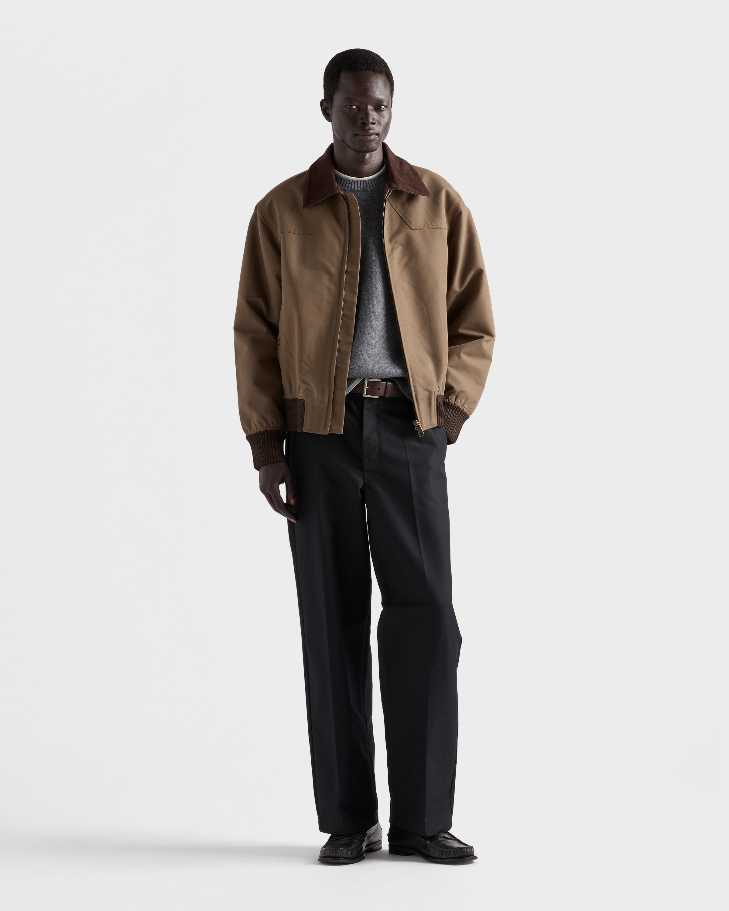 Brown Denim Blouson Jacket | PRADA - United States