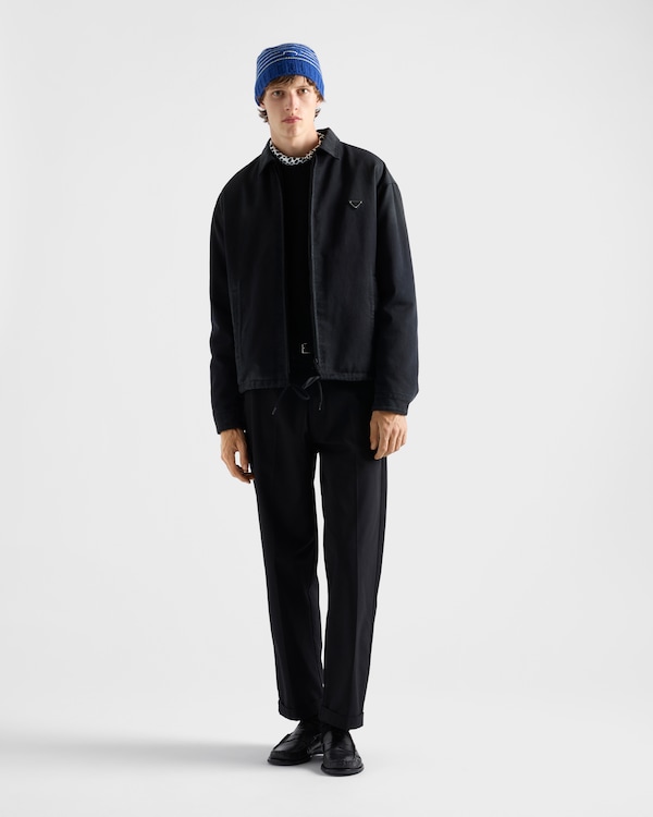 Padded black denim blouson jacket - Black Padded black denim blouson jacket - Black