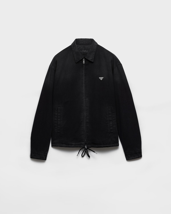 Padded black denim blouson jacket - Black Padded black denim blouson jacket - Black