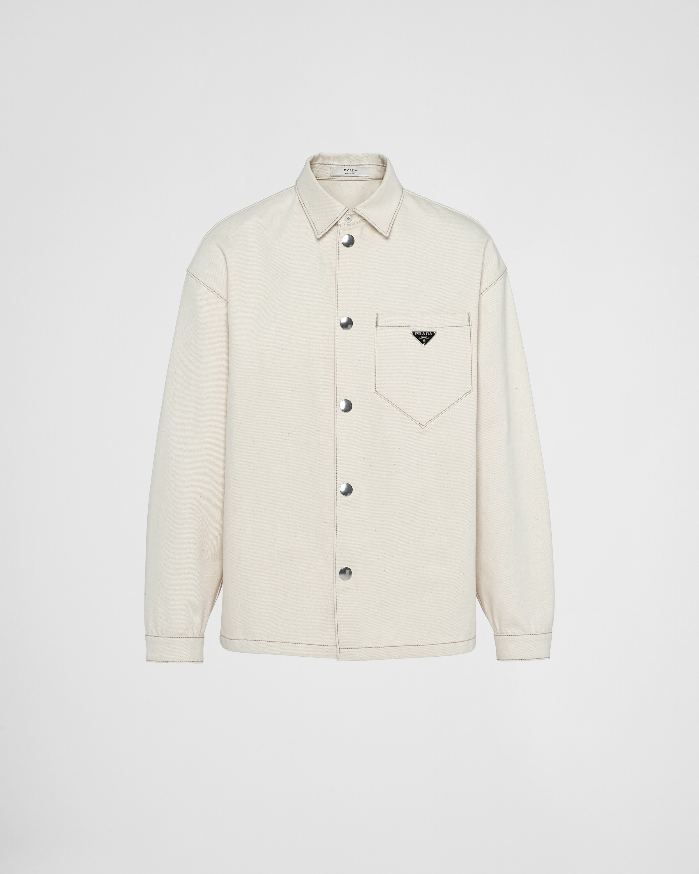 Prada Shirts With Long Sleeves And Chest Pocket In Beige