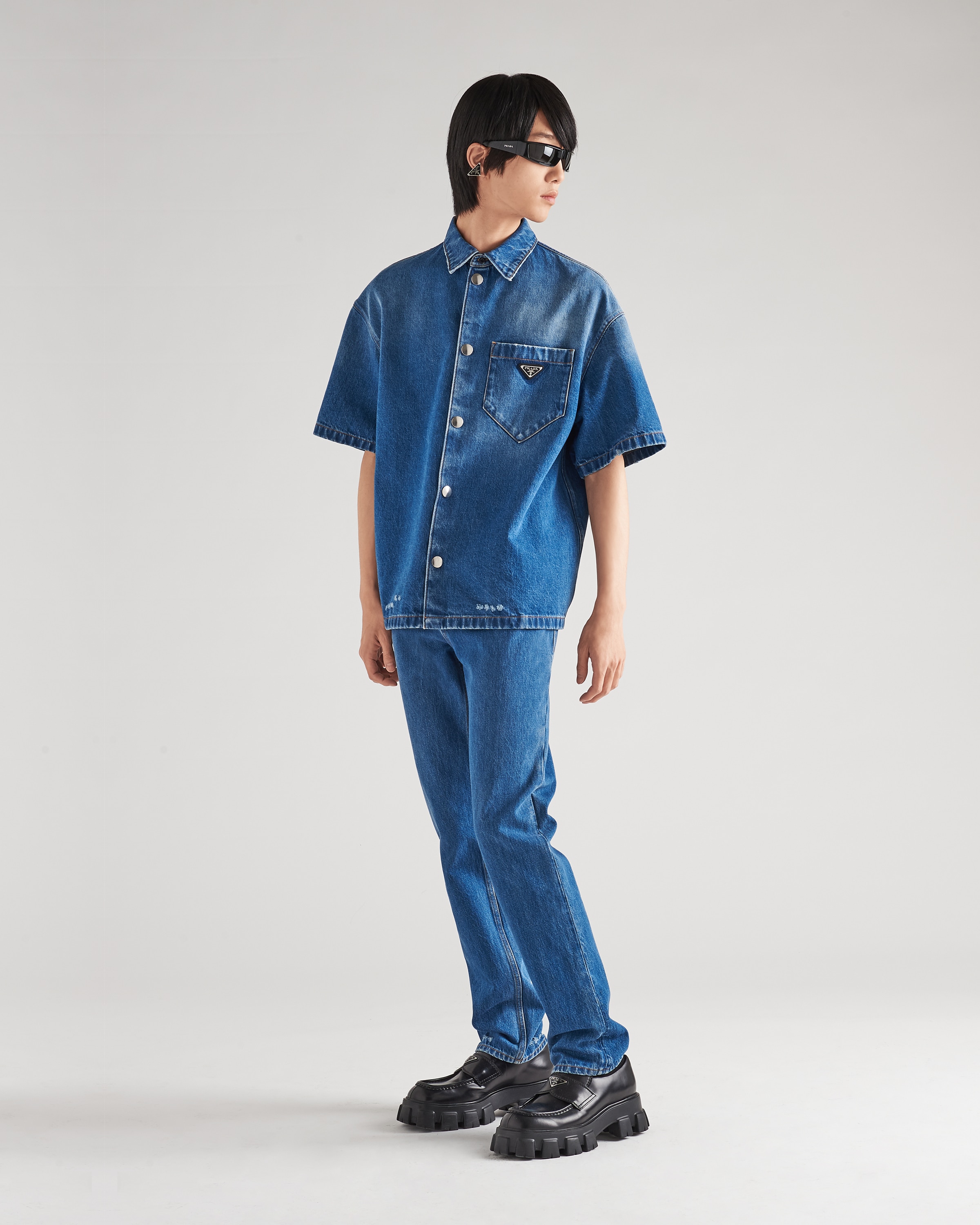 Navy Denim shirt | Prada