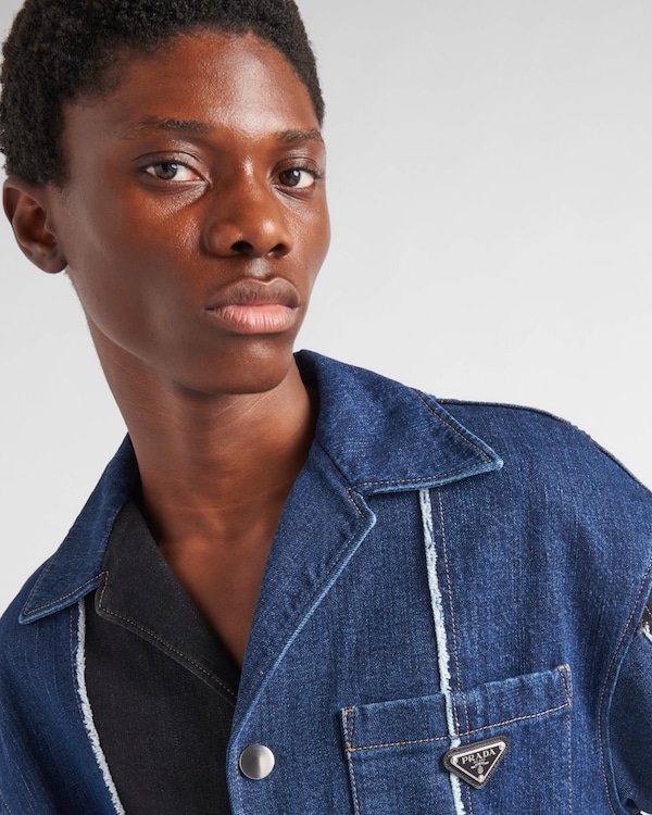 Double Match striped denim shirt - Navy Double Match striped denim shirt - Navy