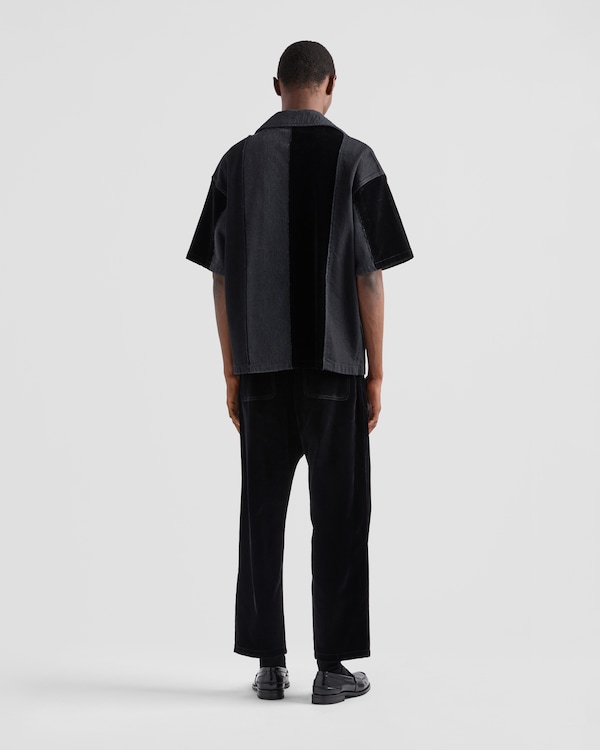 Camisa vaquera con patchwork - Negro Camisa vaquera con patchwork - Negro