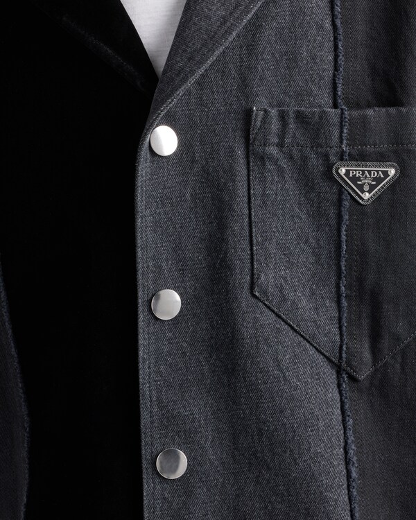 Camisa vaquera con patchwork - Negro Camisa vaquera con patchwork - Negro