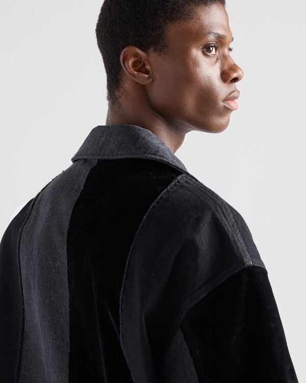 Camisa vaquera con patchwork - Negro Camisa vaquera con patchwork - Negro