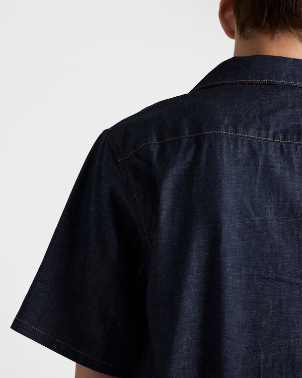 デニム ボウリングシャツ - ネイビー デニム ボウリングシャツ - ネイビー