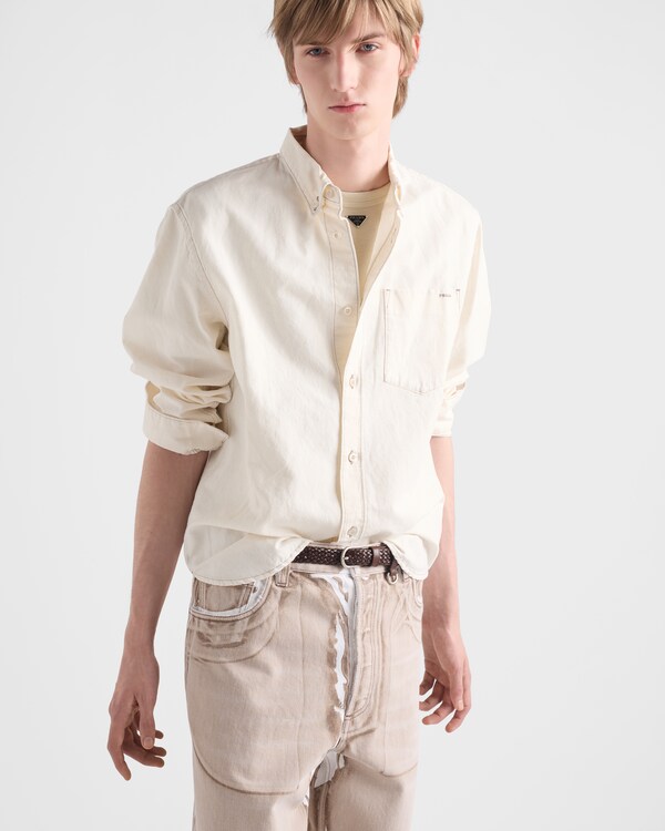 قميص شامبراي - بيج فاتح قميص شامبراي - بيج فاتح