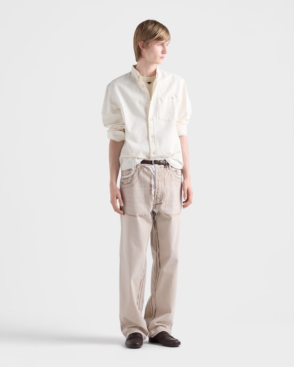 قميص شامبراي - بيج فاتح قميص شامبراي - بيج فاتح