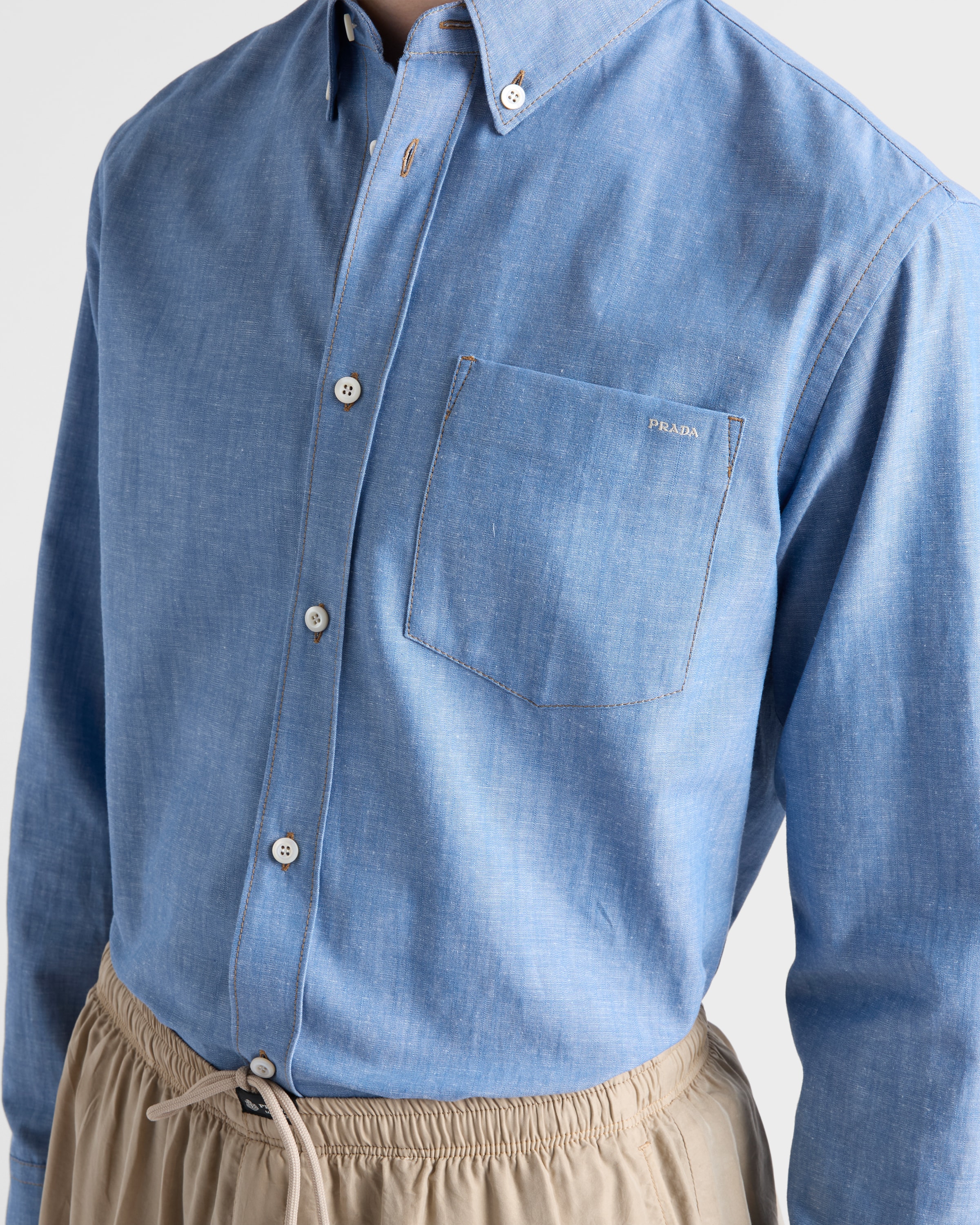 Light Blue Chambray Shirt | PRADA