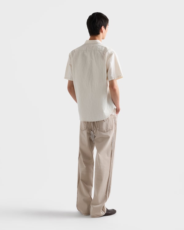 Short-sleeved chambray shirt - Ecru Short-sleeved chambray shirt - Ecru