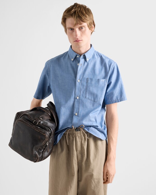 Short-sleeved chambray shirt - Light Blue Short-sleeved chambray shirt - Light Blue
