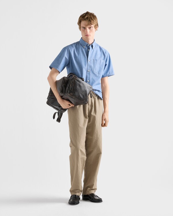 Short-sleeved chambray shirt - Light Blue Short-sleeved chambray shirt - Light Blue
