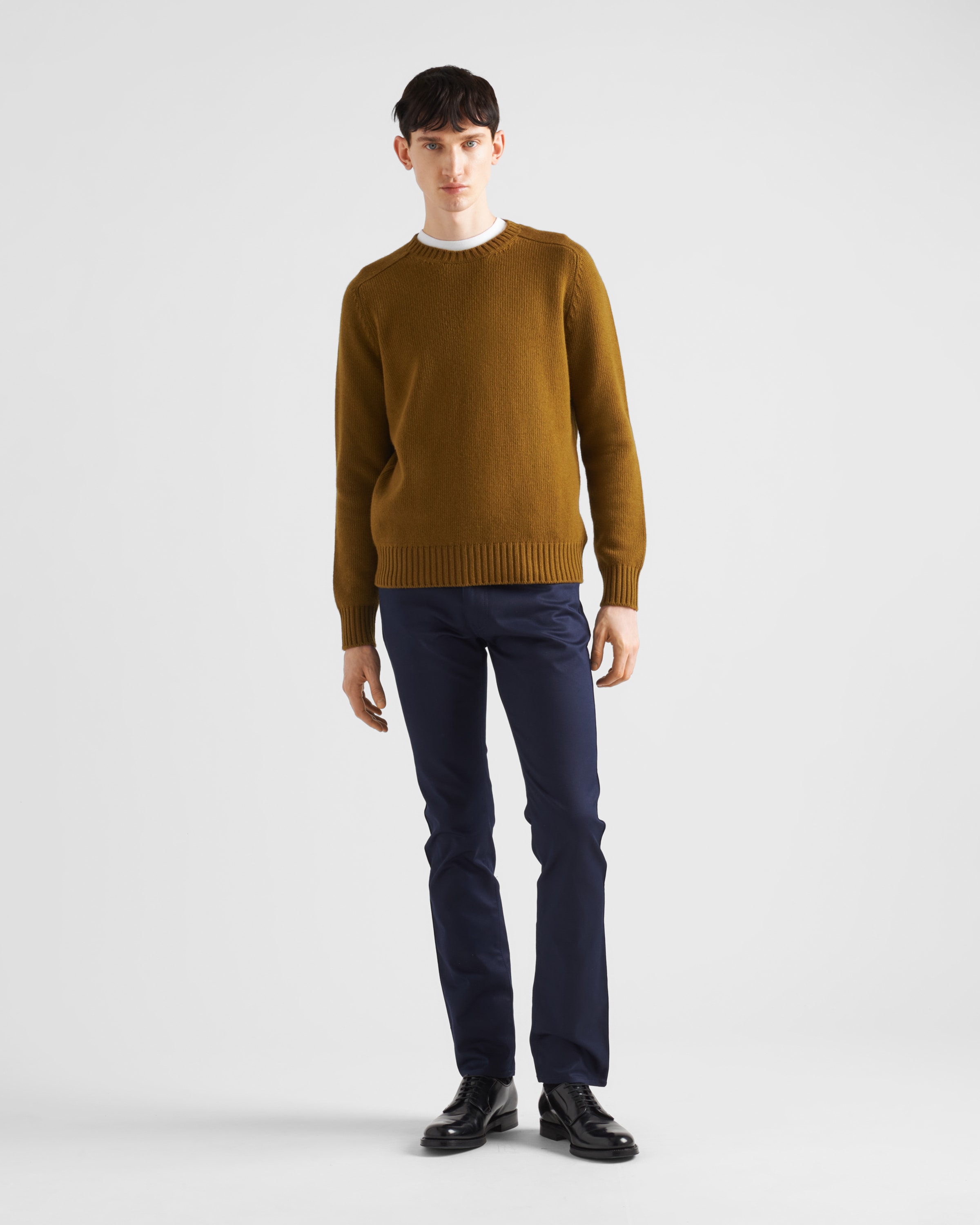 Calça Em Sarja Com Elastano E Cinco Bolsos Azul | PRADA - Brasil