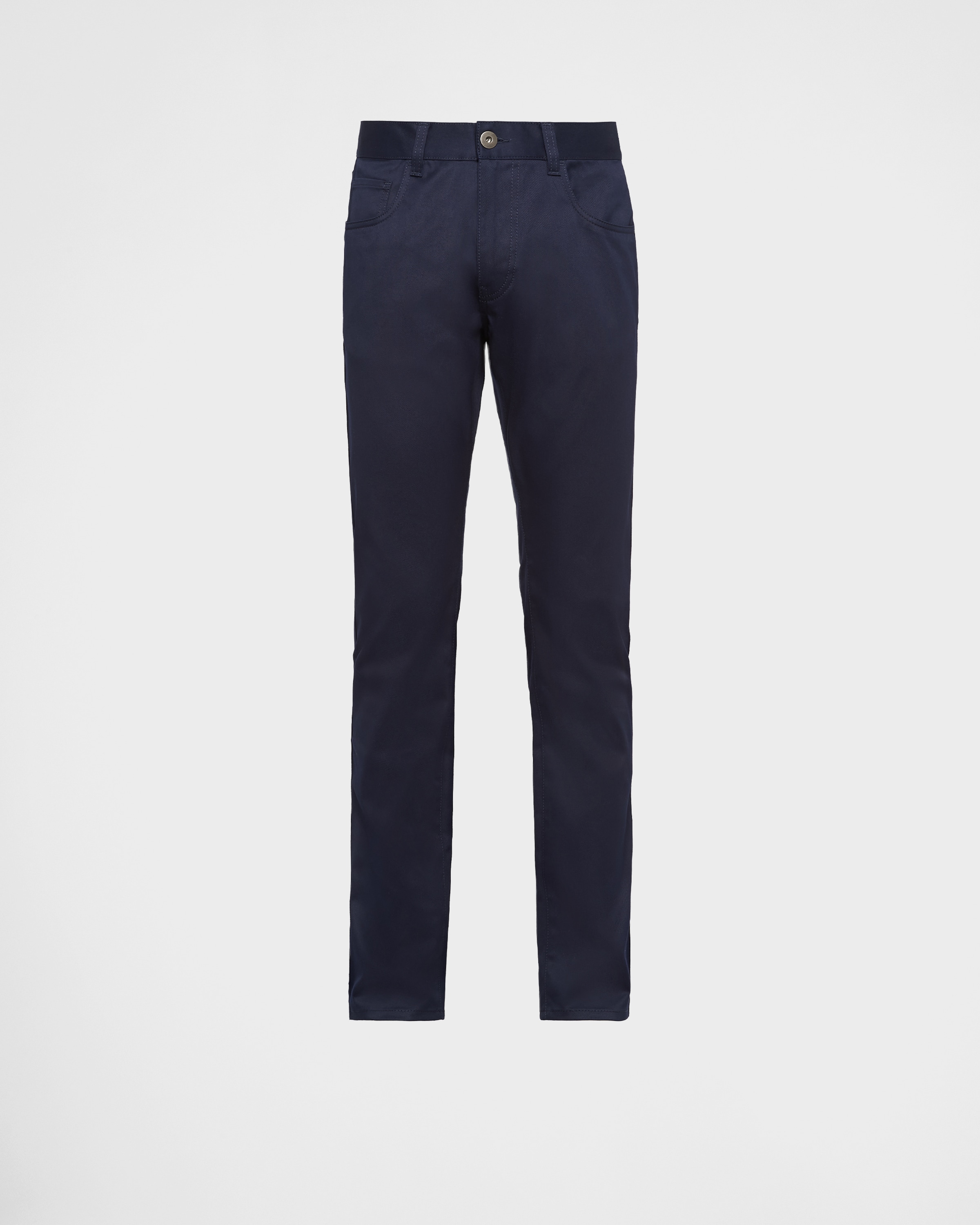 Prada Drill Chino Pant With Belt Loops And Back Pockets In Navy
