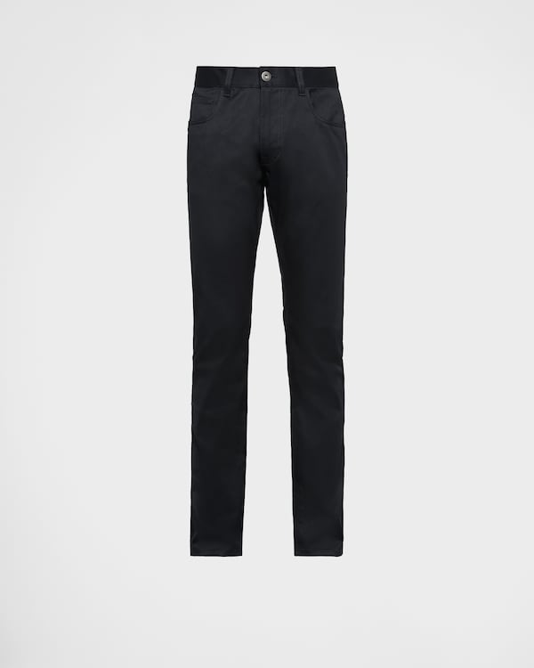 Black Five-pocket Stretch Drill Jeans | PRADA