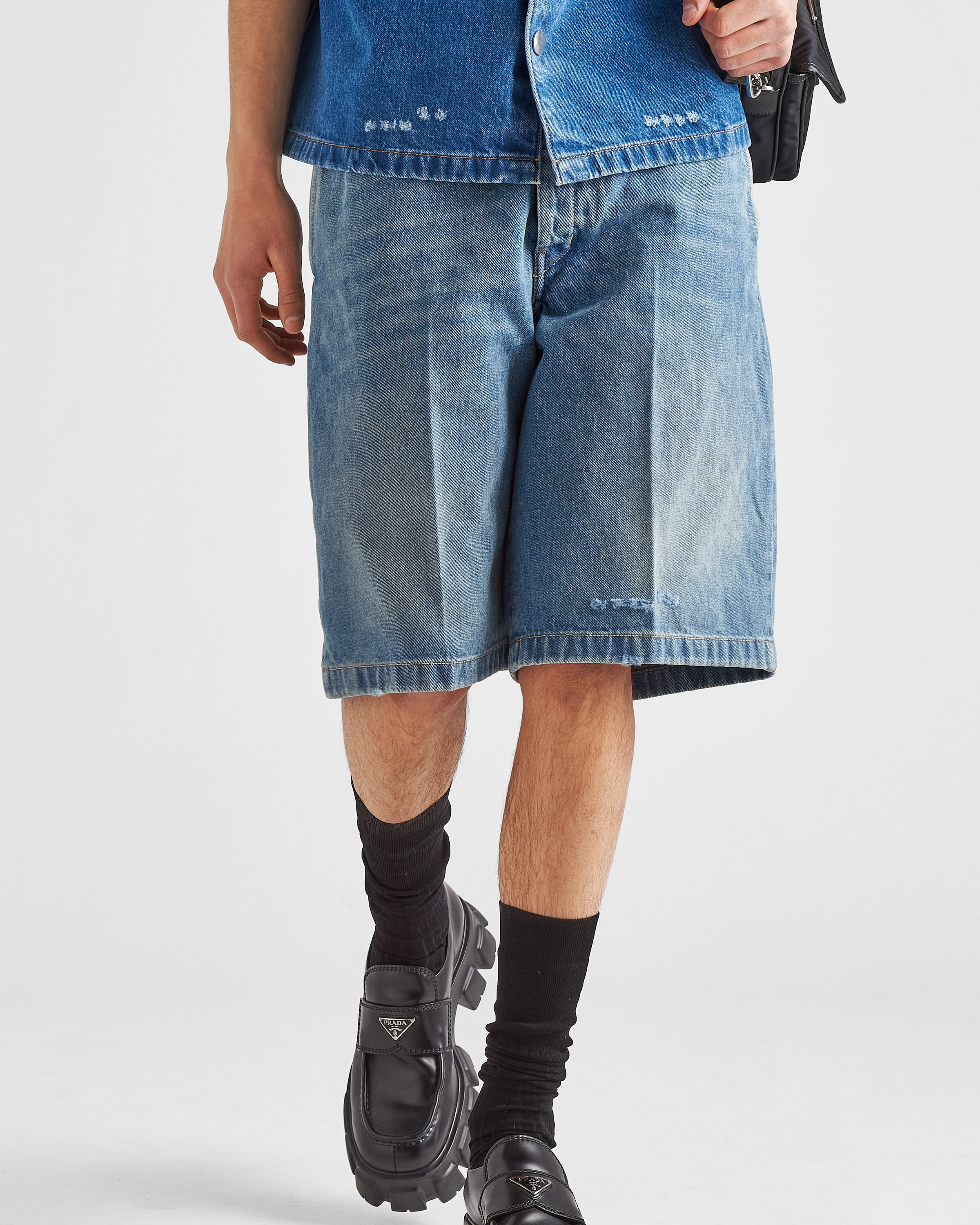 Denim bermuda shorts on sale mens