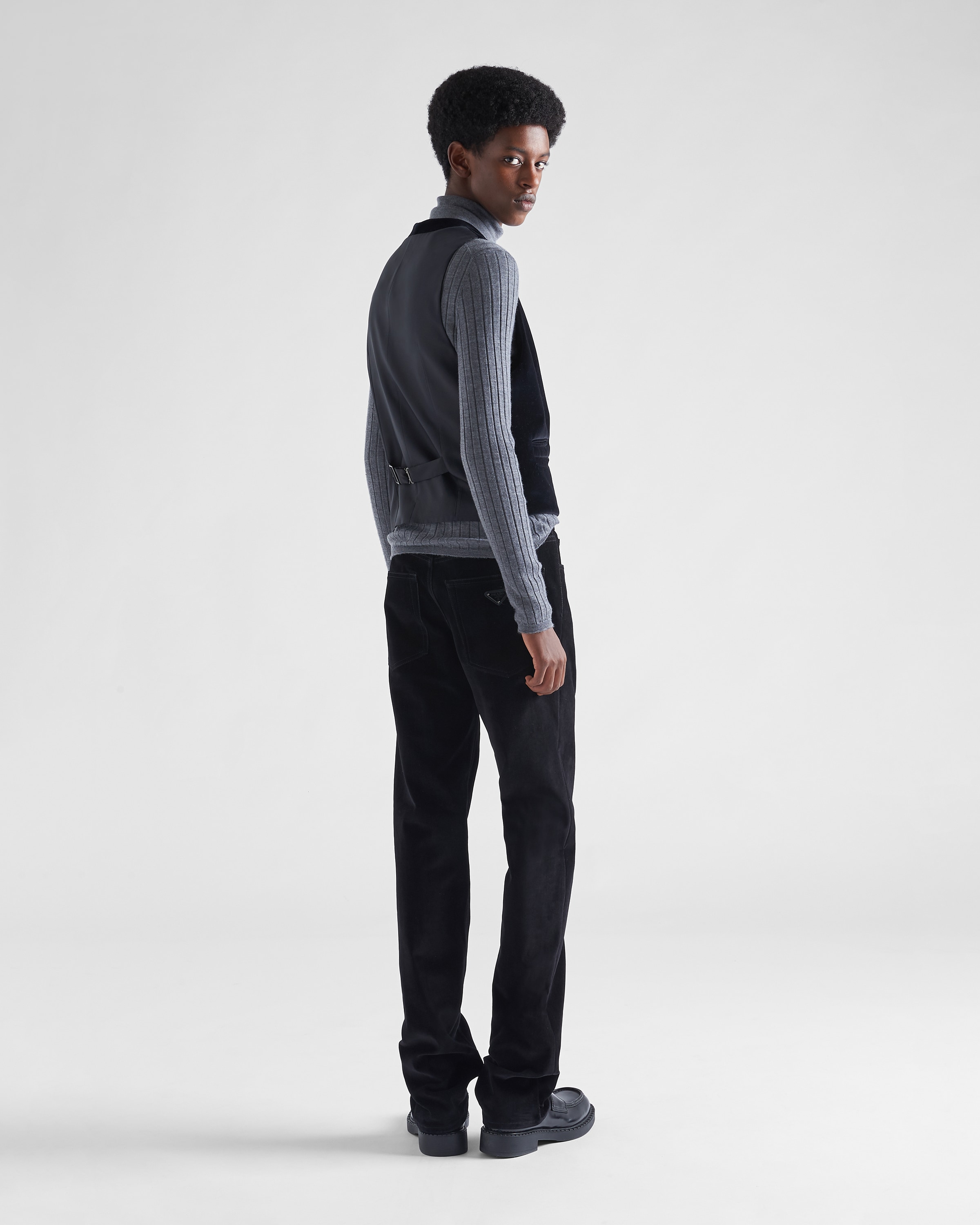 Prada Five\u002Dpocket velvet denim trousers 5