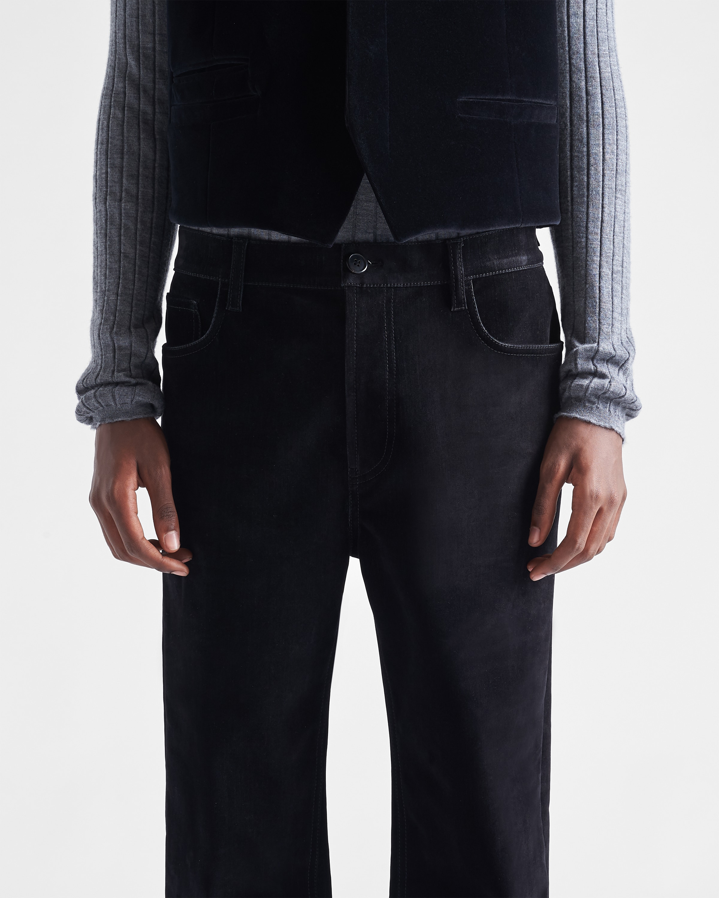 Prada Five\u002Dpocket velvet denim trousers 3