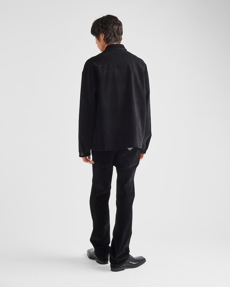 Prada Men Black Velvet Denim Pant main image 1