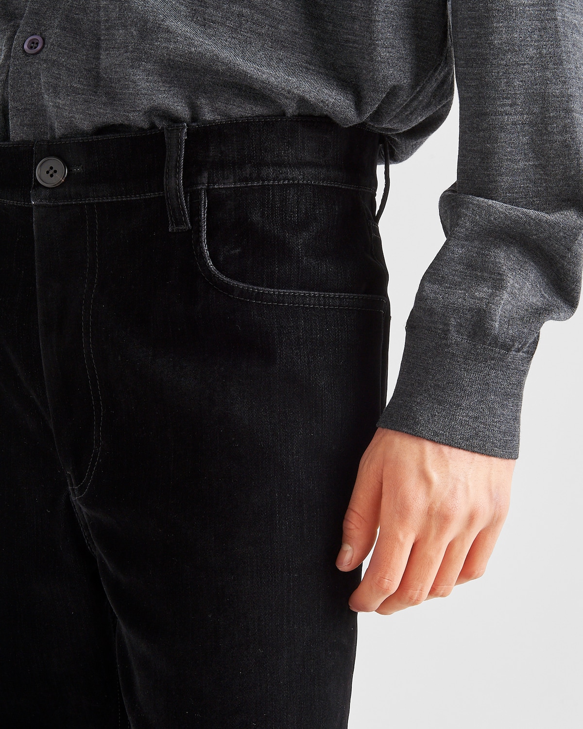 Prada Cropped Pants Black Velvet