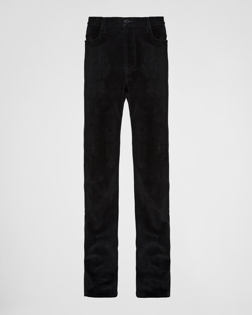 Prada Jean à cinq poches en denim velours 1