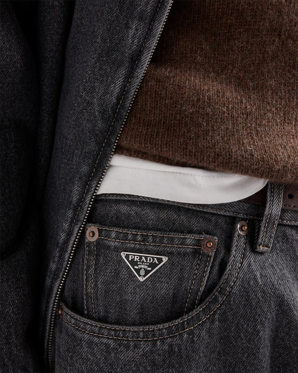 Jeans in denim effetto vissuto - Nero Jeans in denim effetto vissuto - Nero