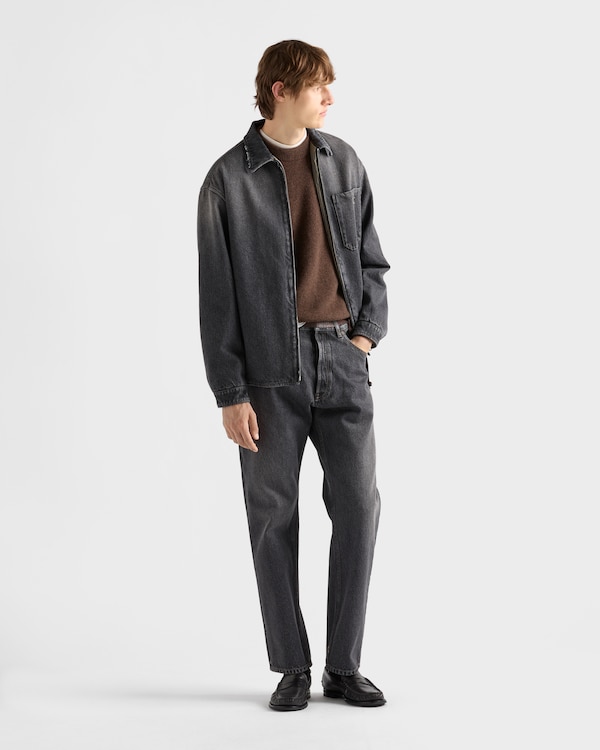 Jeans in denim effetto vissuto - Nero Jeans in denim effetto vissuto - Nero